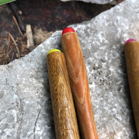 Set of Six Gently Used Fondue Forks-Wooden Handles-Vintage - Picture 6 of 13